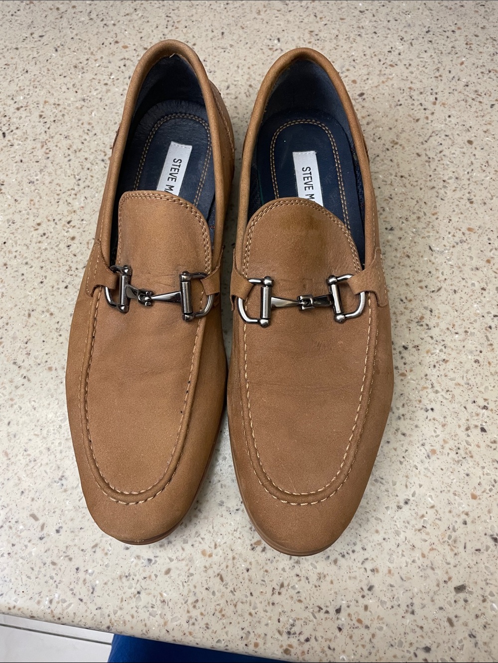 Steve Madden Tan Suede Bit-Detail Slip-On Loafers